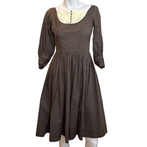 Candy Jones California 50's 60's Vintage Greyish Brown Day Dress sz XS/0
